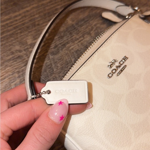 Coach Small Signature Mini Wristlet in White - Picture 2 of 3